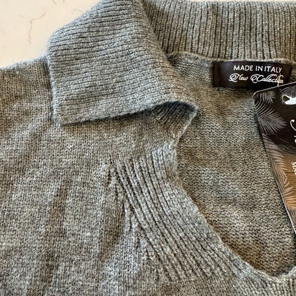 NWT New Collection Deadstock Made in Italy Wool Blend Collar Sweater / medium - Picture 6 of 9